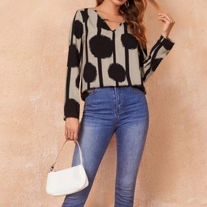 Abstract Dots Preppy Blouse